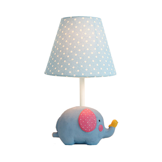 1 Bulb Fat Elephant Desk Light with Dot Shade Kids Resin Study Light for Baby Bedroom Clearhalo 'Lamps' 'Table Lamps' Lighting' 203429