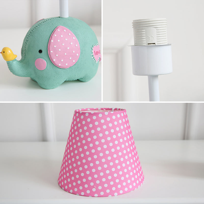 1 Bulb Fat Elephant Desk Light with Dot Shade Kids Resin Study Light for Baby Bedroom Clearhalo 'Lamps' 'Table Lamps' Lighting' 203436