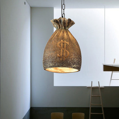 Money Bag Dining Room Hanging Light Kit Vintage Style Resin 1 Light Gold Pendant Lighting Gold Clearhalo 'Ceiling Lights' 'Pendant Lights' 'Pendants' Lighting' 203470_d1e9e847-e7dd-4d2f-b35c-b497ffd4f9c6