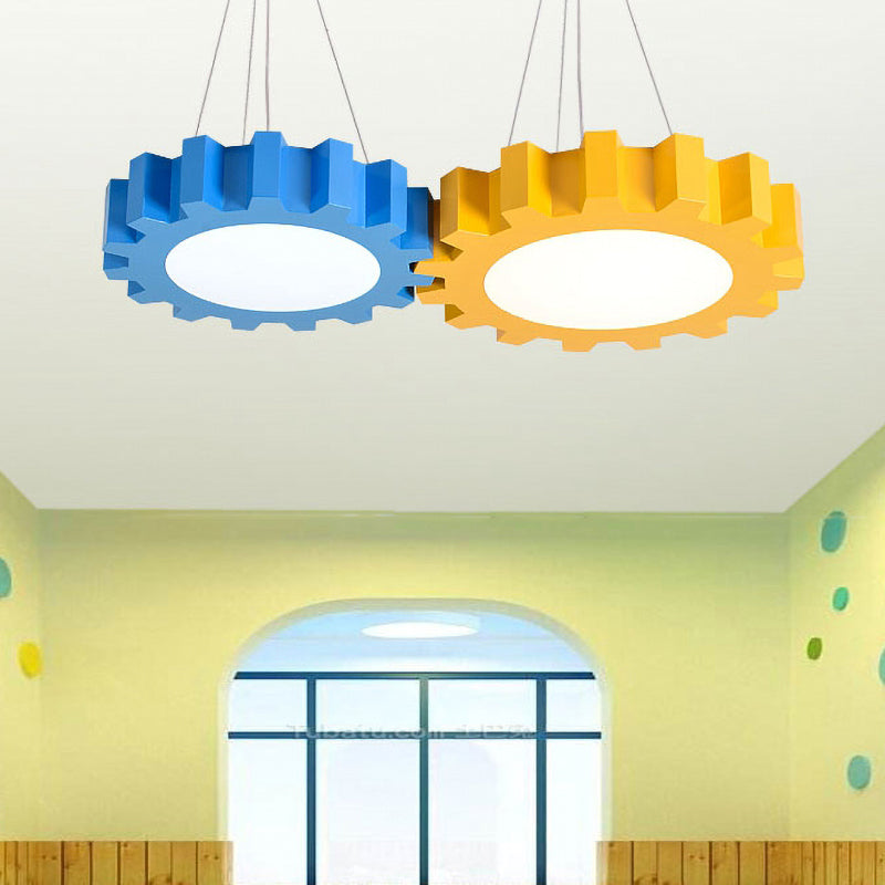 Creative Gear Pendant Light Acrylic Candy Colored LED Suspension Light for Kindergarten Clearhalo 'Ceiling Lights' 'Pendant Lights' 'Pendants' Lighting' 203593