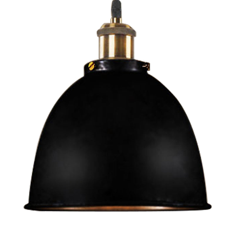 Antique Style Dome Pendant Lamp 1 Light Wrought Iron Hanging Light Fixture with Cord in Black/Rust Clearhalo 'Art Deco Pendants' 'Black' 'Cast Iron' 'Ceiling Lights' 'Ceramic' 'Crystal' 'Industrial Pendants' 'Industrial' 'Metal' 'Middle Century Pendants' 'Pendant Lights' 'Pendants' 'Rustic Pendants' 'Tiffany' Lighting' 203727