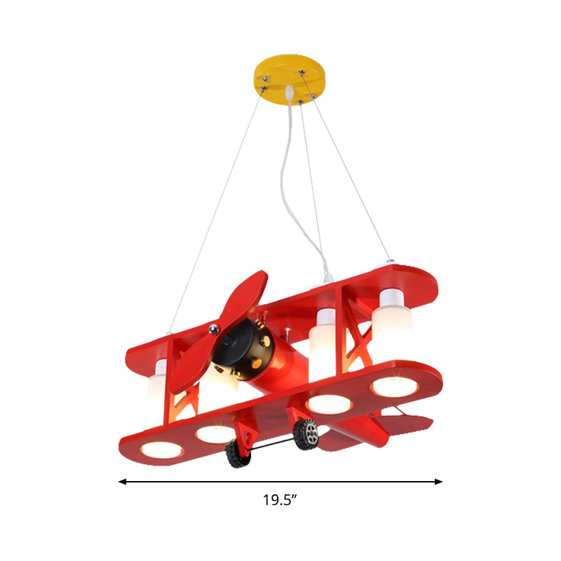 Glider Shape Pendant Light 4 Lights Cool Metal Hanging Light for Kindergarten Cloth Shop Clearhalo 'Ceiling Lights' 'Chandeliers' Lighting' options 203739