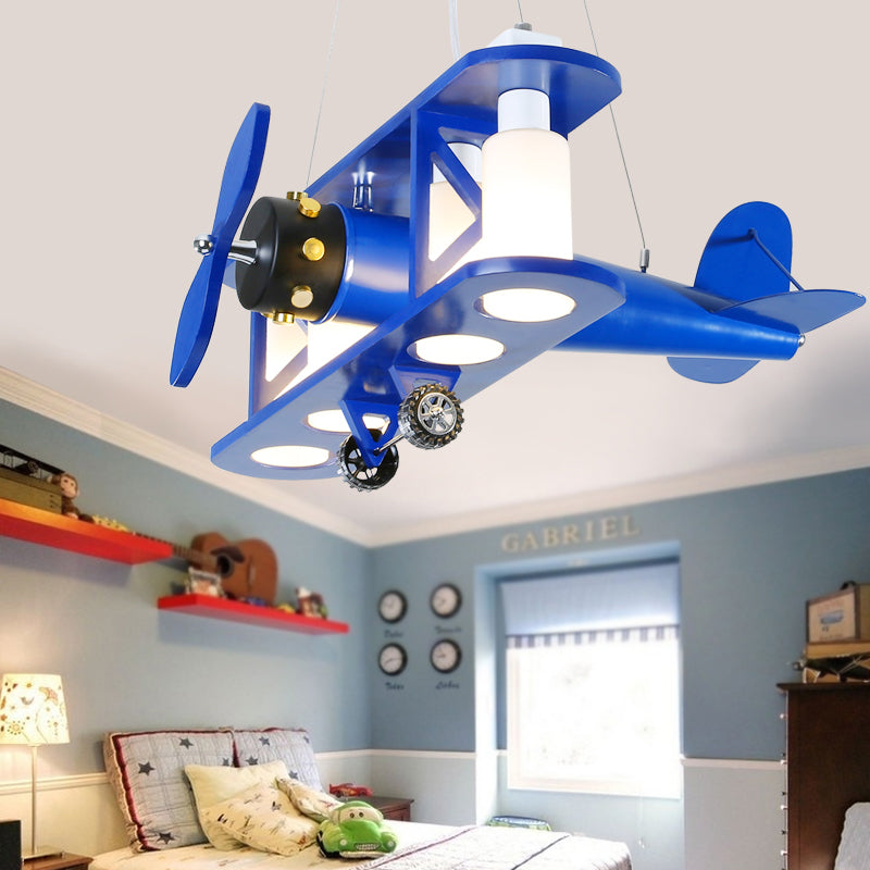 Glider Shape Pendant Light 4 Lights Cool Metal Hanging Light for Kindergarten Cloth Shop Blue Clearhalo 'Ceiling Lights' 'Chandeliers' Lighting' options 203740_0cc05b3d-8d15-460d-b33e-34bf97a765ae