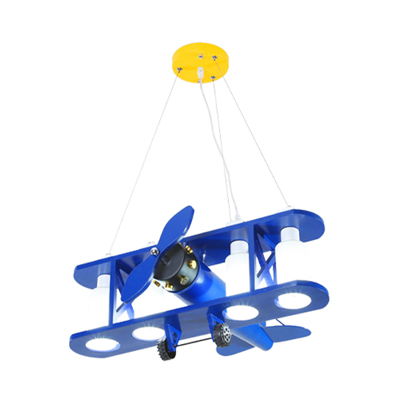 Glider Shape Pendant Light 4 Lights Cool Metal Hanging Light for Kindergarten Cloth Shop Clearhalo 'Ceiling Lights' 'Chandeliers' Lighting' options 203741