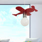 Kids Bright Colored Pendant Light Airplane 1 Light Metal LED Ceiling Lamp for Foyer Red Clearhalo 'Ceiling Lights' 'Pendant Lights' 'Pendants' Lighting' 203802_324613df-86cc-4ef1-be74-2b9b493fc75e