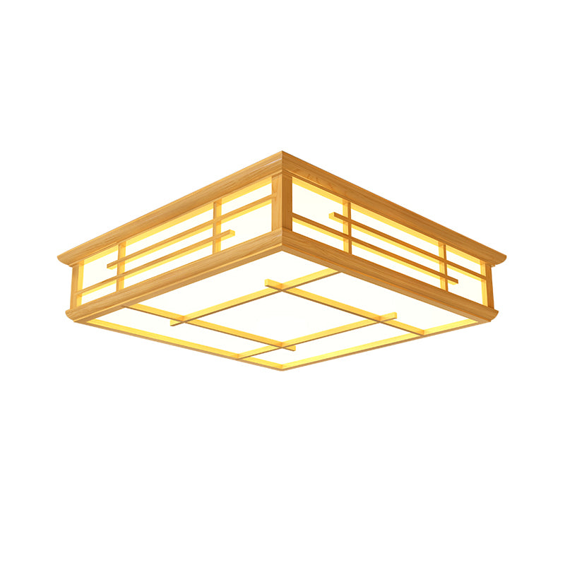 Japanese Geometric LED Flush Ceiling Light Acrylic Living Room Flush Mount Lighting Fixture in Wood Clearhalo 'Ceiling Lights' 'Close To Ceiling Lights' 'Close to ceiling' 'Flush mount' Lighting' 2038510