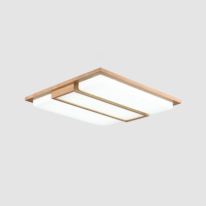 Splicing Rectangles LED Flush Mount Simple Wooden Living Room Flushmount Ceiling Light in Beige Wood Small Clearhalo 'Ceiling Lights' 'Close To Ceiling Lights' 'Close to ceiling' 'Flush mount' Lighting' 2038583