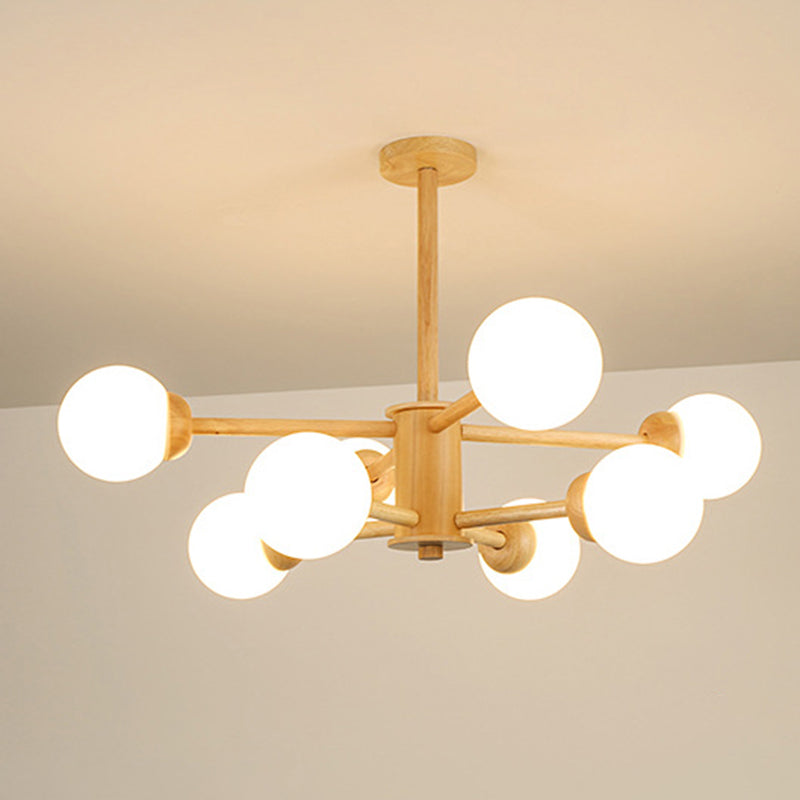 Radial Living Room Chandelier Light Wooden LED Contemporary Hanging Ceiling Light Clearhalo 'Carpenter Chandeliers' 'Ceiling Lights' 'Chandeliers' 'Industrial' 'Modern Chandeliers' 'Modern' Lighting' 2038661