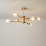 Beige 2-Tier Radial Light Fixture Nordic LED Wooden Chandelier Light with Ball Clear Glass Shade Clearhalo 'Carpenter Chandeliers' 'Ceiling Lights' 'Chandeliers' 'Industrial' 'Modern Chandeliers' 'Modern' Lighting' 2038682