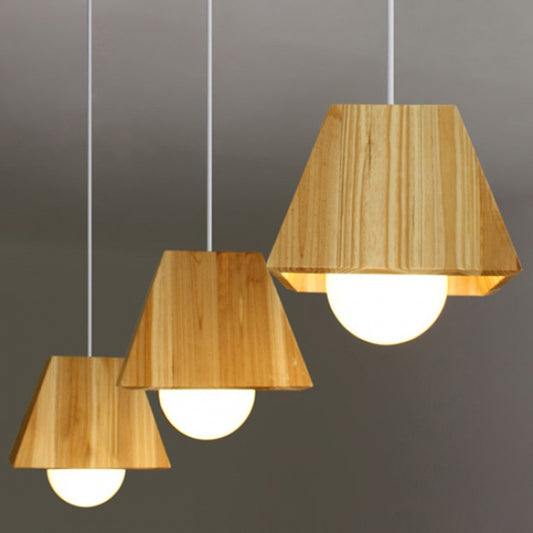 Tapered Shaped Dining Room LED Ceiling Light Wooden 3 Heads Nordic Multi Light Pendant Clearhalo 'Ceiling Lights' 'Modern Pendants' 'Modern' 'Pendant Lights' 'Pendants' Lighting' 2038734