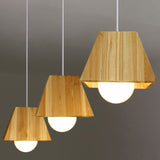 Tapered Shaped Dining Room LED Ceiling Light Wooden 3 Heads Nordic Multi Light Pendant Clearhalo 'Ceiling Lights' 'Modern Pendants' 'Modern' 'Pendant Lights' 'Pendants' Lighting' 2038734