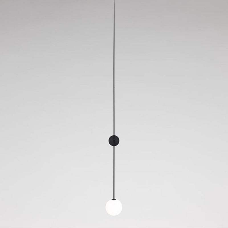 Orb Corridor Wall Light Fixture Milky Glass 1-Light Simple Wall Lamp Sconce with Pencil Arm Clearhalo 'Cast Iron' 'Glass' 'Industrial' 'Modern wall lights' 'Modern' 'Tiffany' 'Traditional wall lights' 'Wall Lamps & Sconces' 'Wall Lights' Lighting' 2038891