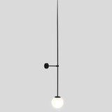 Orb Corridor Wall Light Fixture Milky Glass 1-Light Simple Wall Lamp Sconce with Pencil Arm Clearhalo 'Cast Iron' 'Glass' 'Industrial' 'Modern wall lights' 'Modern' 'Tiffany' 'Traditional wall lights' 'Wall Lamps & Sconces' 'Wall Lights' Lighting' 2038892