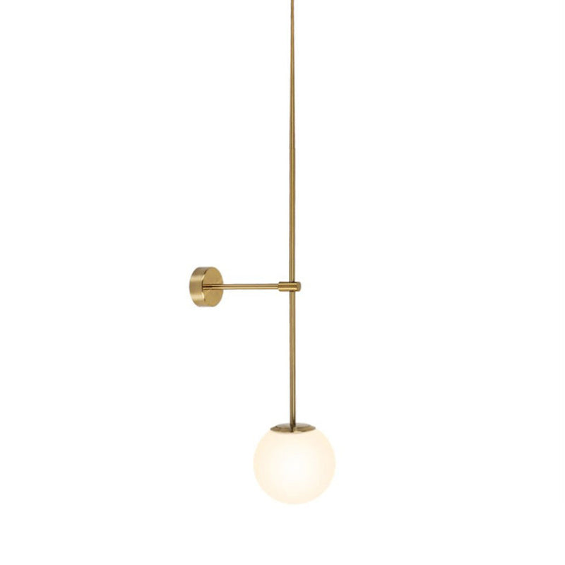 Orb Corridor Wall Light Fixture Milky Glass 1-Light Simple Wall Lamp Sconce with Pencil Arm Clearhalo 'Cast Iron' 'Glass' 'Industrial' 'Modern wall lights' 'Modern' 'Tiffany' 'Traditional wall lights' 'Wall Lamps & Sconces' 'Wall Lights' Lighting' 2038894