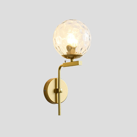 Spherical Glass Sconce Light Contemporary 1-Bulb Wall Mount Lighting for Bedroom Clearhalo 'Cast Iron' 'Glass' 'Industrial' 'Modern wall lights' 'Modern' 'Tiffany' 'Traditional wall lights' 'Wall Lamps & Sconces' 'Wall Lights' Lighting' 2038907