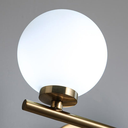 Globe Shade Wall Light Sconce Modernist Opal Glass 1-Light Gold Wall Lighting for Washroom Clearhalo 'Cast Iron' 'Glass' 'Industrial' 'Modern wall lights' 'Modern' 'Tiffany' 'Traditional wall lights' 'Wall Lamps & Sconces' 'Wall Lights' Lighting' 2038923