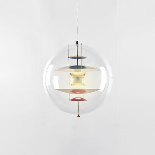 Global Ceiling Pendant Modernity Clear Glass 1 Light Down Lighting with Inner Layered Shade Clearhalo 'Ceiling Lights' 'Glass shade' 'Glass' 'Modern Pendants' 'Modern' 'Pendant Lights' 'Pendants' Lighting' 2038975