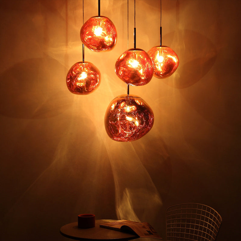 Lava Orb Pendant Lighting Modernism Glass 1-Light Suspension Light Fixture for Dining Room Red Clearhalo 'Ceiling Lights' 'Glass shade' 'Glass' 'Modern Pendants' 'Modern' 'Pendant Lights' 'Pendants' Lighting' 2038982