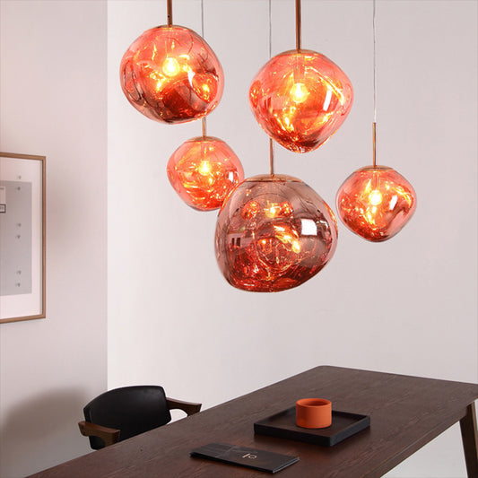 Lava Orb Pendant Lighting Modernism Glass 1-Light Suspension Light Fixture for Dining Room Clearhalo 'Ceiling Lights' 'Glass shade' 'Glass' 'Modern Pendants' 'Modern' 'Pendant Lights' 'Pendants' Lighting' 2038983