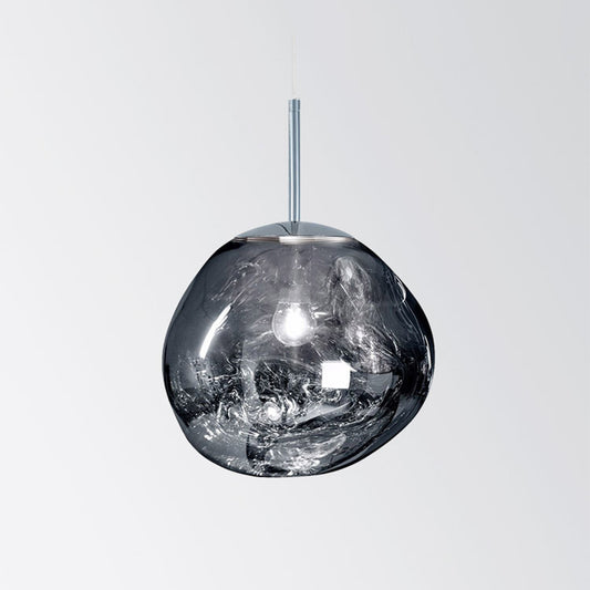 Lava Orb Pendant Lighting Modernism Glass 1-Light Suspension Light Fixture for Dining Room Silver Clearhalo 'Ceiling Lights' 'Glass shade' 'Glass' 'Modern Pendants' 'Modern' 'Pendant Lights' 'Pendants' Lighting' 2038988