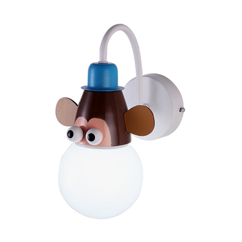 Metal Animal Face Wall Light 1 Head Cartoon Wall Sconce for Kid Bedroom Bathroom Clearhalo 'Wall Lamps & Sconces' 'Wall Lights' Lighting' 203908