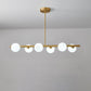 Simplicity Ball Island Light Kit Glass Dining Room Pendant Lighting Fixture in Brass Clearhalo 'Ceiling Lights' 'Glass shade' 'Glass' 'Island Lights' Lighting' 2039094