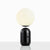 1-Head Bedroom Night Lamp Modernity Table Lighting with Spherical Milky Glass Shade Black Clearhalo 'Lamps' 'Table Lamps' Lighting' 2039167