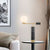 Milky Glass Global Night Table Light Modernity 1-Bulb Black Nightstand Lamp for Living Room Black Clearhalo 'Lamps' 'Table Lamps' Lighting' 2039192