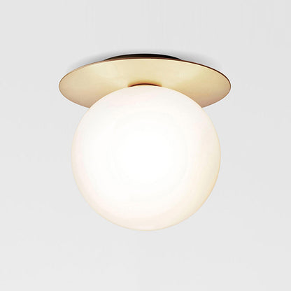 Sphere Flush Ceiling Light Contemporary Glass LED Flush Mount Lighting for Corridor Gold Milk White Clearhalo 'Ceiling Lights' 'Close To Ceiling Lights' 'Close to ceiling' 'Flush mount' Lighting' 2039202