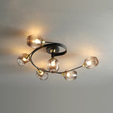 Gradient Dimpled Glass Cup Flush Mount Simplicity Ceiling Flush with Spiral Design Clearhalo 'Ceiling Lights' 'Close To Ceiling Lights' 'Close to ceiling' 'Flush mount' Lighting' 2039228