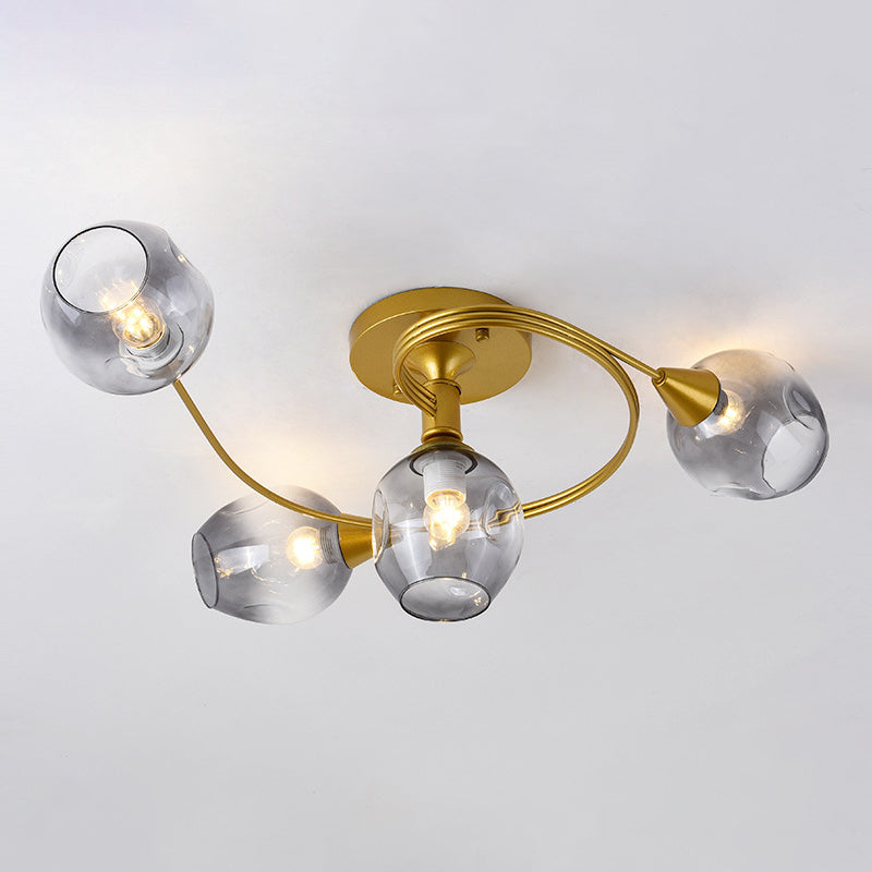 Gradient Dimpled Glass Cup Flush Mount Simplicity Ceiling Flush with Spiral Design Clearhalo 'Ceiling Lights' 'Close To Ceiling Lights' 'Close to ceiling' 'Flush mount' Lighting' 2039232