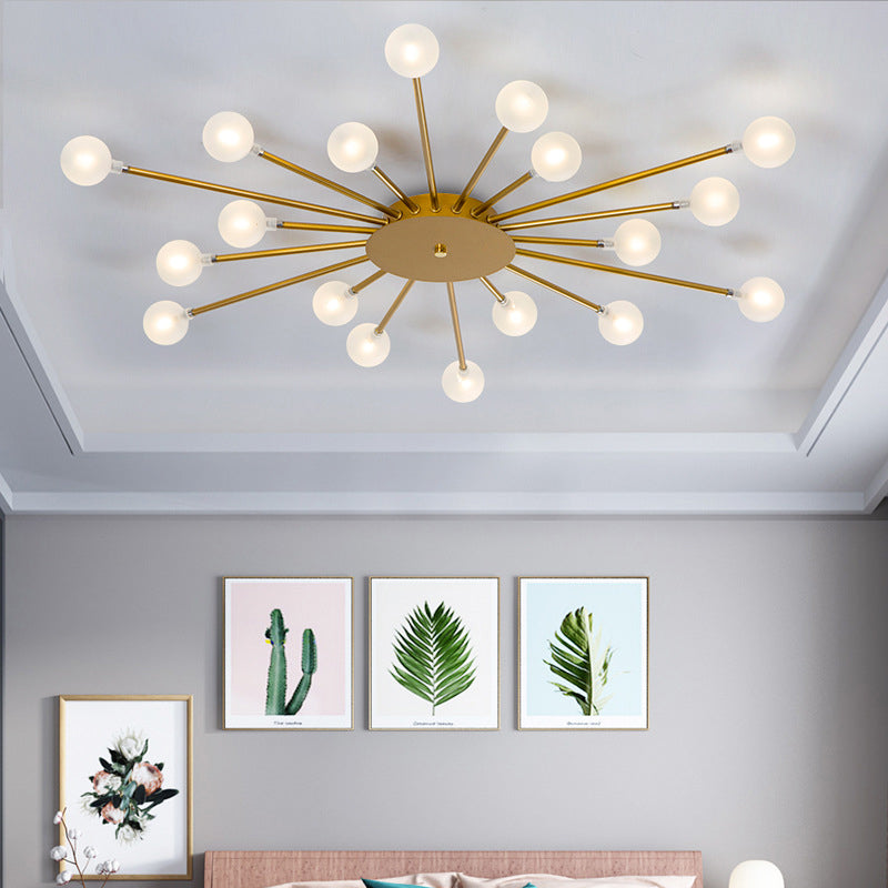 Radial Bedroom Flush Mount Fixture Metal LED Minimalistic Close to Ceiling Light 18 Gold A Clearhalo 'Ceiling Lights' 'Close To Ceiling Lights' 'Close to ceiling' 'Flush mount' Lighting' 2039288