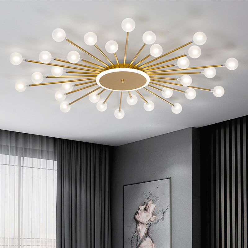Radial Bedroom Flush Mount Fixture Metal LED Minimalistic Close to Ceiling Light 30 Gold B Clearhalo 'Ceiling Lights' 'Close To Ceiling Lights' 'Close to ceiling' 'Flush mount' Lighting' 2039291