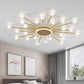 Radial Bedroom Flush Mount Fixture Metal LED Minimalistic Close to Ceiling Light 24 Gold B Clearhalo 'Ceiling Lights' 'Close To Ceiling Lights' 'Close to ceiling' 'Flush mount' Lighting' 2039293