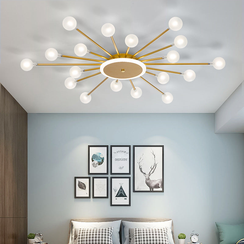 Radial Bedroom Flush Mount Fixture Metal LED Minimalistic Close to Ceiling Light 18 Gold B Clearhalo 'Ceiling Lights' 'Close To Ceiling Lights' 'Close to ceiling' 'Flush mount' Lighting' 2039295