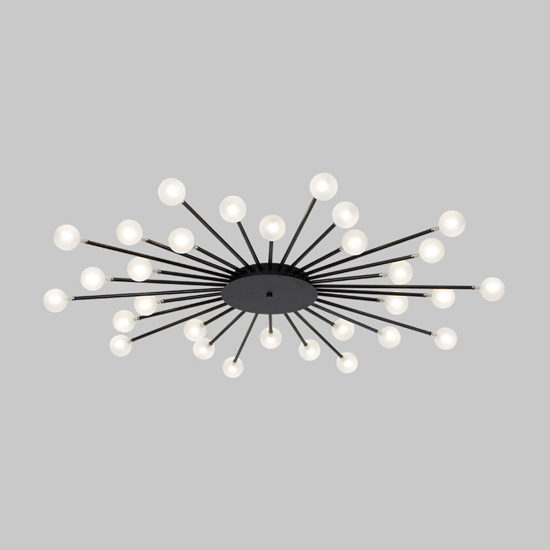 Radial Bedroom Flush Mount Fixture Metal LED Minimalistic Close to Ceiling Light 30 Black A Clearhalo 'Ceiling Lights' 'Close To Ceiling Lights' 'Close to ceiling' 'Flush mount' Lighting' 2039297