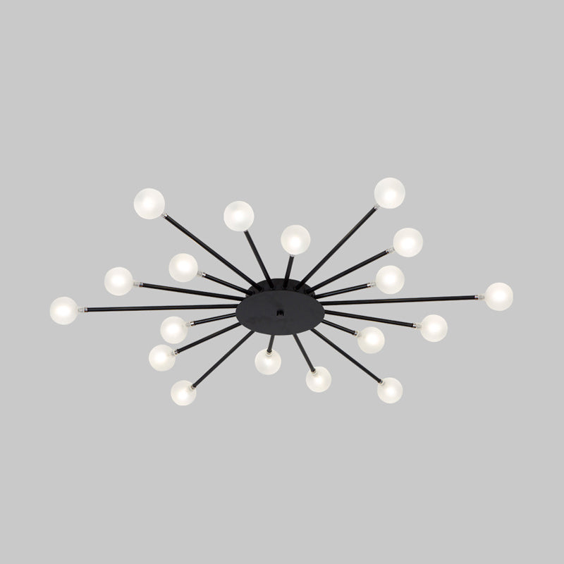 Radial Bedroom Flush Mount Fixture Metal LED Minimalistic Close to Ceiling Light 18 Black A Clearhalo 'Ceiling Lights' 'Close To Ceiling Lights' 'Close to ceiling' 'Flush mount' Lighting' 2039300