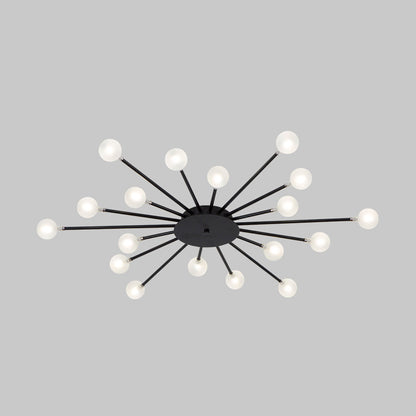 Radial Bedroom Flush Mount Fixture Metal LED Minimalistic Close to Ceiling Light 18 Black A Clearhalo 'Ceiling Lights' 'Close To Ceiling Lights' 'Close to ceiling' 'Flush mount' Lighting' 2039300