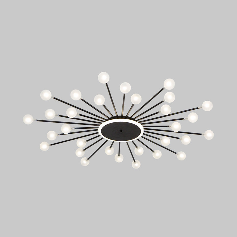 Radial Bedroom Flush Mount Fixture Metal LED Minimalistic Close to Ceiling Light 30 Black B Clearhalo 'Ceiling Lights' 'Close To Ceiling Lights' 'Close to ceiling' 'Flush mount' Lighting' 2039301