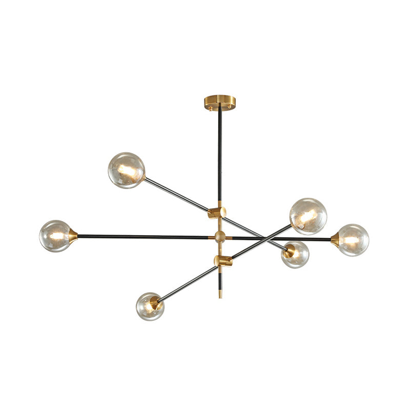 Molecular Pendant Chandelier Modern Glass Living Room Hanging Ceiling Light in Gold and Black Clearhalo 'Ceiling Lights' 'Chandeliers' 'Glass shade' 'Glass' 'Modern Chandeliers' 'Modern' Lighting' 2039332