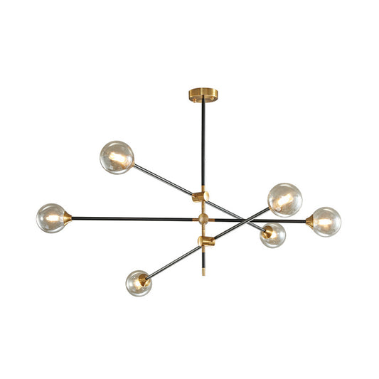 Molecular Pendant Chandelier Modern Glass Living Room Hanging Ceiling Light in Gold and Black Clearhalo 'Ceiling Lights' 'Chandeliers' 'Glass shade' 'Glass' 'Modern Chandeliers' 'Modern' Lighting' 2039332