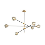 Molecular Pendant Chandelier Modern Glass Living Room Hanging Ceiling Light in Gold and Black Clearhalo 'Ceiling Lights' 'Chandeliers' 'Glass shade' 'Glass' 'Modern Chandeliers' 'Modern' Lighting' 2039332