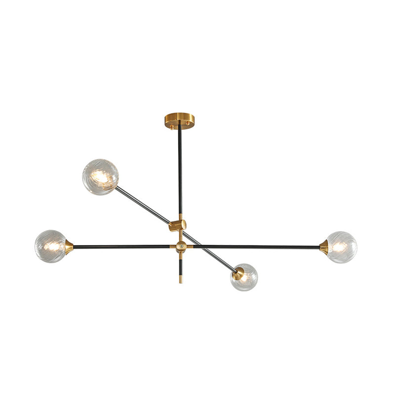 Molecular Pendant Chandelier Modern Glass Living Room Hanging Ceiling Light in Gold and Black Clearhalo 'Ceiling Lights' 'Chandeliers' 'Glass shade' 'Glass' 'Modern Chandeliers' 'Modern' Lighting' 2039336
