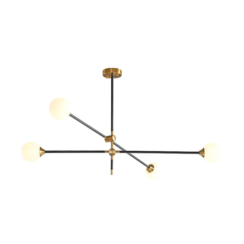 Molecular Pendant Chandelier Modern Glass Living Room Hanging Ceiling Light in Gold and Black 4 Gold-Black A Clearhalo 'Ceiling Lights' 'Chandeliers' 'Glass shade' 'Glass' 'Modern Chandeliers' 'Modern' Lighting' 2039338
