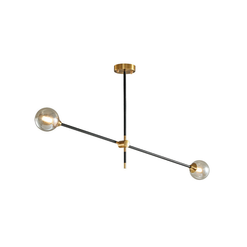 Molecular Pendant Chandelier Modern Glass Living Room Hanging Ceiling Light in Gold and Black 2 Gold-Black B Clearhalo 'Ceiling Lights' 'Chandeliers' 'Glass shade' 'Glass' 'Modern Chandeliers' 'Modern' Lighting' 2039340