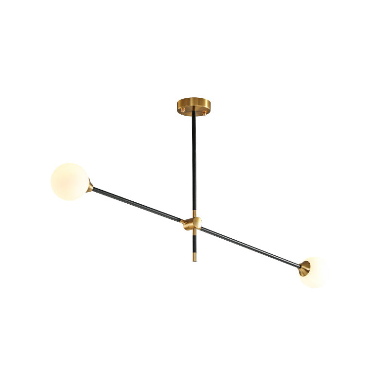 Molecular Pendant Chandelier Modern Glass Living Room Hanging Ceiling Light in Gold and Black 2 Gold-Black A Clearhalo 'Ceiling Lights' 'Chandeliers' 'Glass shade' 'Glass' 'Modern Chandeliers' 'Modern' Lighting' 2039341