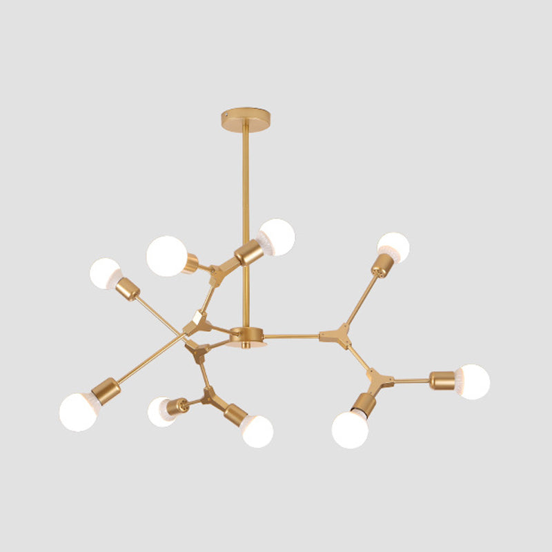 Metal Sputnik Chandelier Modern Pendant Lighting Fixture with Molecular White Glass Shade Clearhalo 'Ceiling Lights' 'Chandeliers' 'Glass shade' 'Glass' 'Modern Chandeliers' 'Modern' 'Pendant Lights' Lighting' 2039523