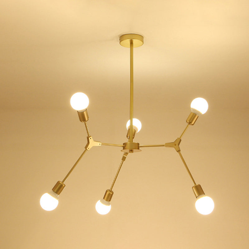 Metal Sputnik Chandelier Modern Pendant Lighting Fixture with Molecular White Glass Shade Clearhalo 'Ceiling Lights' 'Chandeliers' 'Glass shade' 'Glass' 'Modern Chandeliers' 'Modern' 'Pendant Lights' Lighting' 2039527