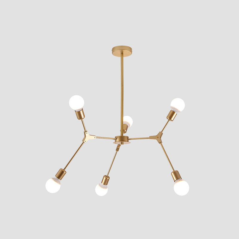 Metal Sputnik Chandelier Modern Pendant Lighting Fixture with Molecular White Glass Shade Clearhalo 'Ceiling Lights' 'Chandeliers' 'Glass shade' 'Glass' 'Modern Chandeliers' 'Modern' 'Pendant Lights' Lighting' 2039528