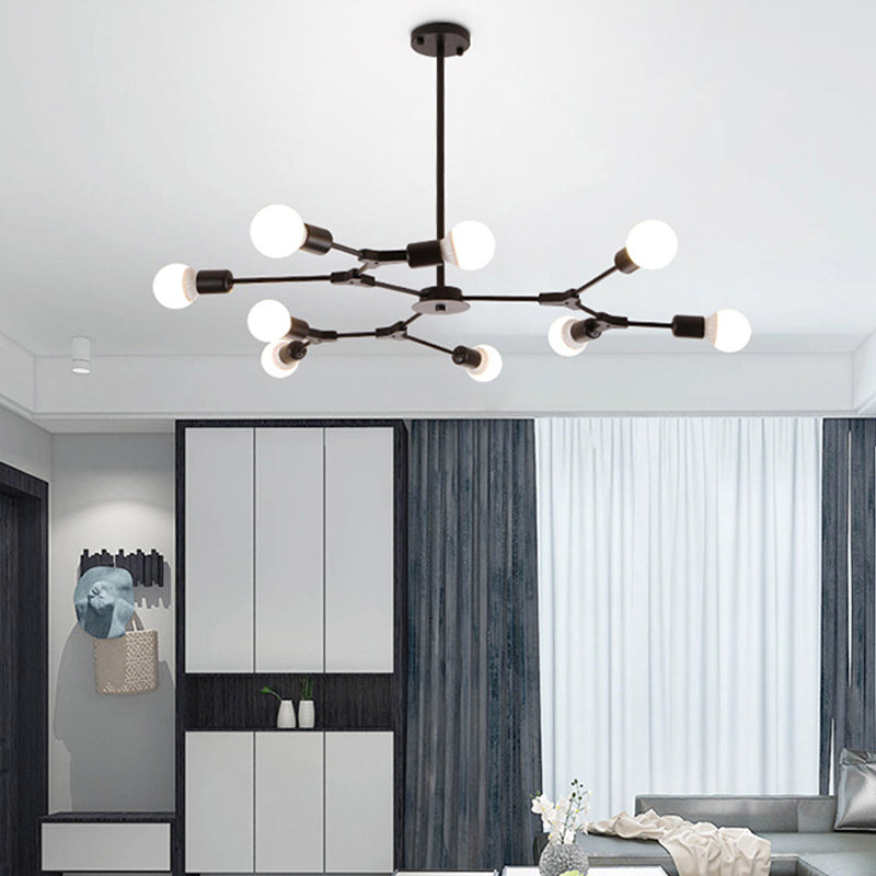 Metal Sputnik Chandelier Modern Pendant Lighting Fixture with Molecular White Glass Shade Clearhalo 'Ceiling Lights' 'Chandeliers' 'Glass shade' 'Glass' 'Modern Chandeliers' 'Modern' 'Pendant Lights' Lighting' 2039530